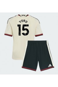 Manchester United Leny Yoro #15 Jalkapallovaatteet Lasten Kolmas peliasu 2026-27 Lyhythihainen (+ Lyhyet housut)